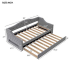 Lit de jour rembourré pour lit simple XL avec ceinture LED et lit gigogne, 213 cm (L) x 105 cm (l) x 69 cm (H)