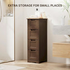 Meuble de rangement de cuisine 33, meuble de rangement de salle de bain autoportant en bois avec 4 tiroirs pour cuisine et salle à manger