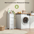 Meuble de rangement de cuisine 33, meuble de rangement de salle de bain autoportant en bois avec 4 tiroirs pour cuisine et salle à manger