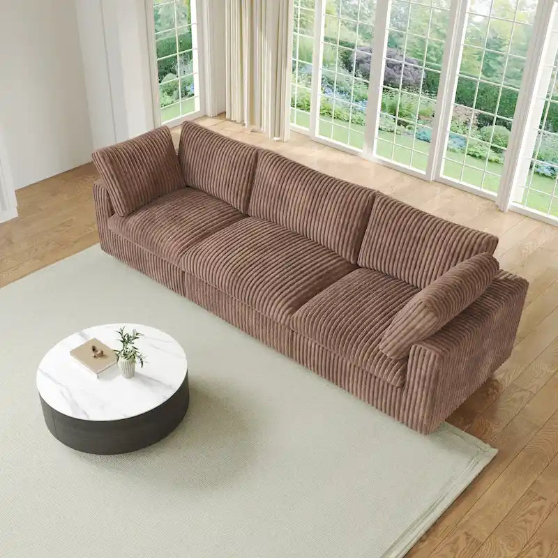 Canapé d'angle modulaire en peluche douce, canapé moderne rembourré pour salon