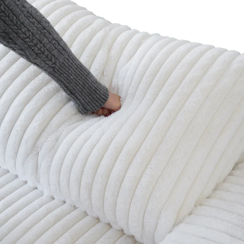 Canapé d'angle modulaire en peluche douce, canapé moderne rembourré pour salon