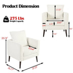 Fauteuil relax d'appoint pour salon, fauteuil tonneau en tissu polaire avec pieds en bois massif pour salon, chambre ou bureau