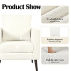 Fauteuil relax d'appoint pour salon, fauteuil tonneau en tissu polaire avec pieds en bois massif pour salon, chambre ou bureau