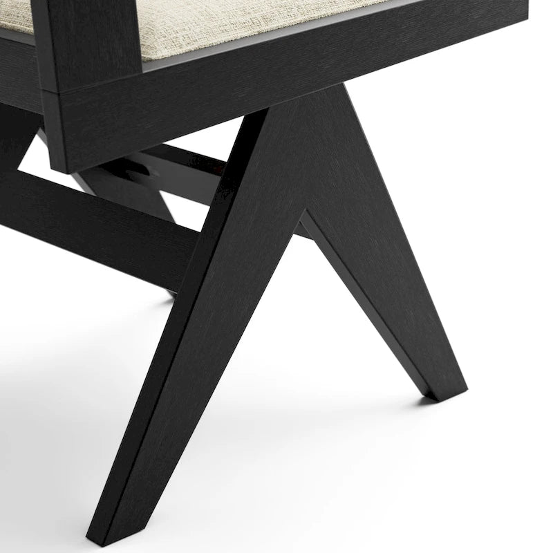 Ensemble de salle à manger rond moderne Evrena 7 pièces en bois massif noir de 150 cm (59 pouces) de Furniture of America