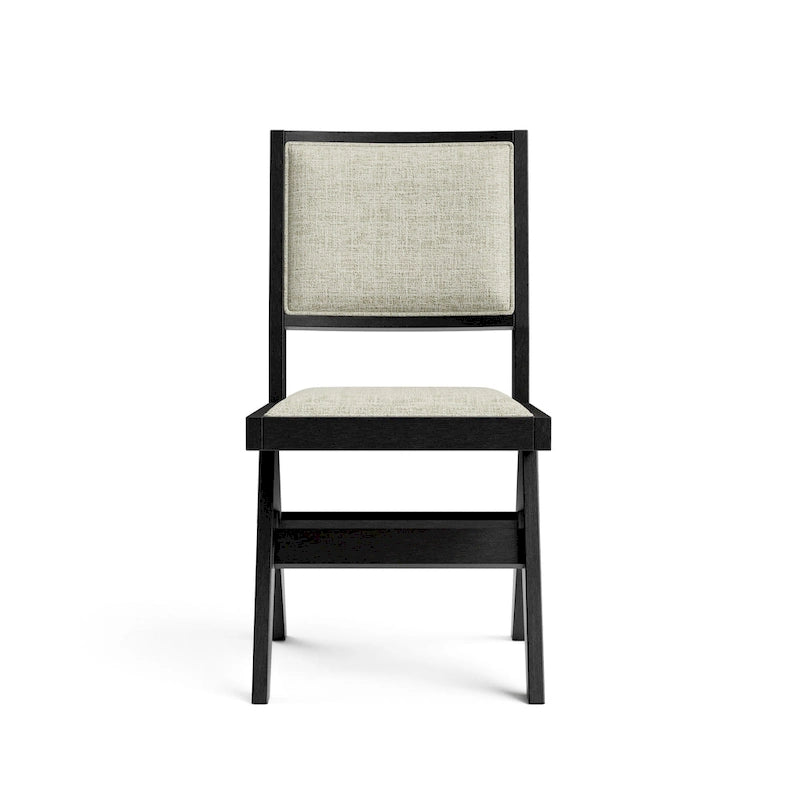 Ensemble de salle à manger rond moderne Evrena 7 pièces en bois massif noir de 150 cm (59 pouces) de Furniture of America