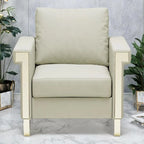 Velvet Accent Chair with Removable Cushions and Metal Legs