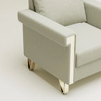 Fauteuil d'appoint en velours avec coussins amovibles et pieds en métal