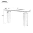 Table console 60 en placage de bois d'acacia courbé - Design minimaliste avec pieds en bois massif