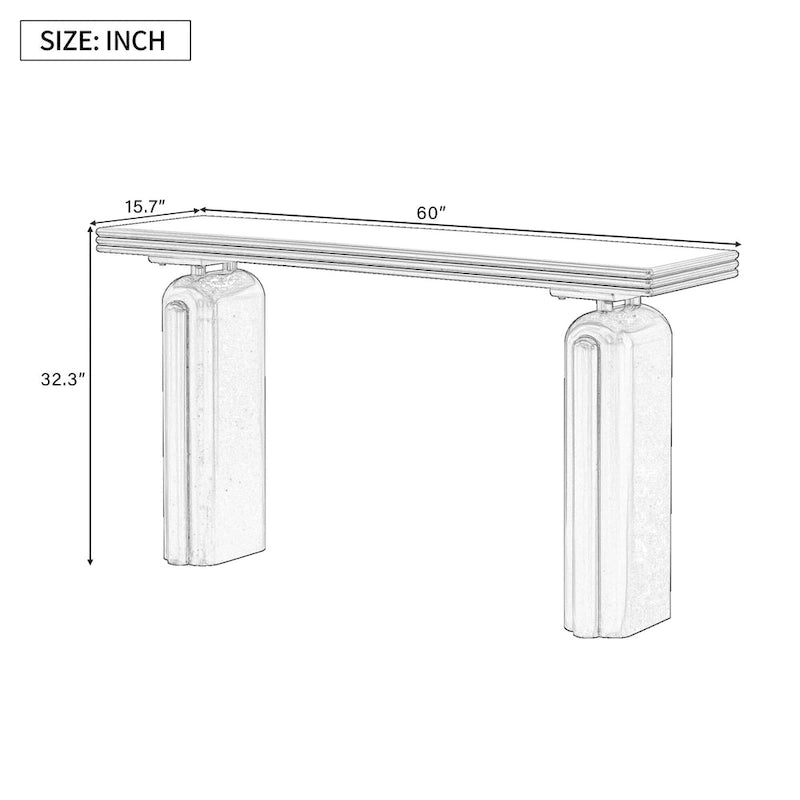 Table console 60 en placage de bois d'acacia courbé - Design minimaliste avec pieds en bois massif