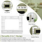 Meuble mural de 104,2 cm avec étagères et placards pour téléviseurs jusqu'à 78 pouces.