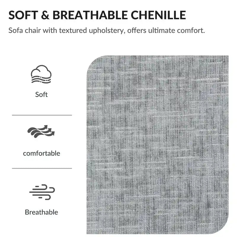 Fauteuil d'appoint surdimensionné en chenille avec repose-pieds, ports de chargement USB et canapé-lit convertible