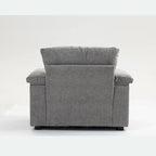 Fauteuil d'appoint surdimensionné en chenille avec repose-pieds, ports de chargement USB et canapé-lit convertible