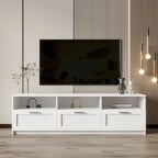 Meuble TV blanc moderne et minimaliste avec 3 tiroirs pour téléviseur 80 pouces - 41 x 180 x 53 cm