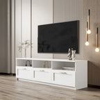 Meuble TV blanc moderne et minimaliste avec 3 tiroirs pour téléviseur 80 pouces - 41 x 180 x 53 cm