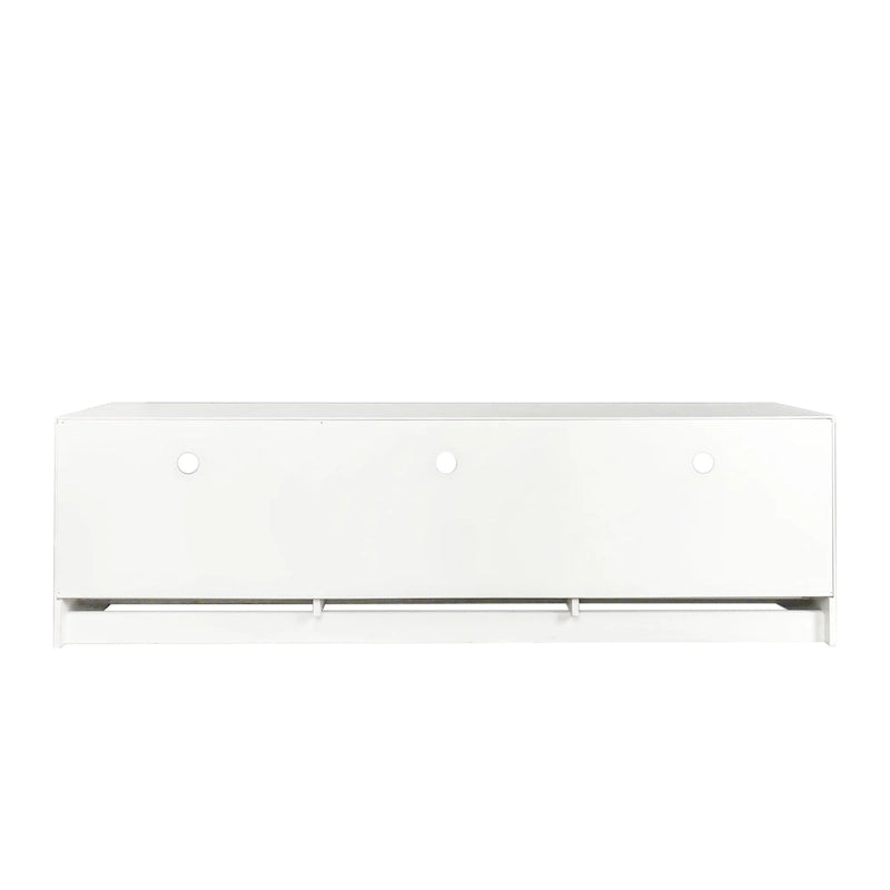 Meuble TV blanc moderne et minimaliste avec 3 tiroirs pour téléviseur 80 pouces - 41 x 180 x 53 cm