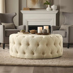 Gdansk Round Tufted Ottoman with Casters