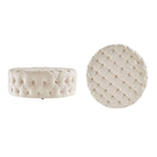 Pouf rond capitonné Gdansk à roulettes