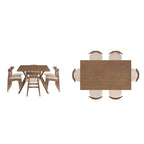 Ensemble de salle à manger rectangulaire Sylvestria, finition noyer, style milieu du siècle