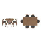 Ensemble de salle à manger rectangulaire Sylvestria, finition noyer, style milieu du siècle