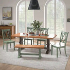 Ronda 78.7 Rectangular Solid Wood Top Dining Set with X-Back Chairs