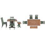 Ensemble de salle à manger rectangulaire Ronda 78.7 avec plateau en bois massif et chaises à dossier en X