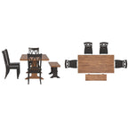 Ensemble de salle à manger rectangulaire Ronda 78.7 avec plateau en bois massif et chaises à dossier en X