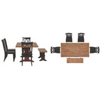 Ensemble de salle à manger rectangulaire Ronda 78.7 avec plateau en bois massif et chaises à dossier en X