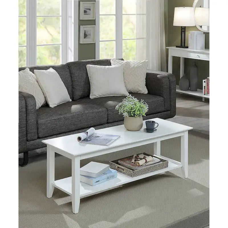 Table basse American Heritage de Convenience Concepts avec étagère
