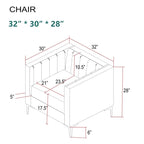 Ensemble canapé et fauteuil Morden Fort Modern 2 pièces en velours gris hollandais, pieds en fer