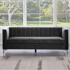 Ensemble canapé et fauteuil Morden Fort Modern 2 pièces en velours gris hollandais, pieds en fer