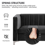 Ensemble canapé et fauteuil Morden Fort Modern 2 pièces en velours gris hollandais, pieds en fer