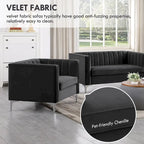 Ensemble canapé et fauteuil Morden Fort Modern 2 pièces en velours gris hollandais, pieds en fer