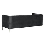 Ensemble canapé et fauteuil Morden Fort Modern 2 pièces en velours gris hollandais, pieds en fer