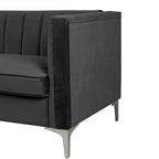 Ensemble canapé et fauteuil Morden Fort Modern 2 pièces en velours gris hollandais, pieds en fer