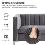 Ensemble canapé et fauteuil Morden Fort Modern 2 pièces en velours gris hollandais, pieds en fer