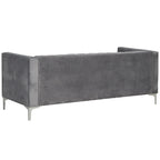 Ensemble canapé et fauteuil Morden Fort Modern 2 pièces en velours gris hollandais, pieds en fer