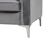 Ensemble canapé et fauteuil Morden Fort Modern 2 pièces en velours gris hollandais, pieds en fer