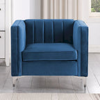 Ensemble canapé et fauteuil Morden Fort Modern 2 pièces en velours gris hollandais, pieds en fer