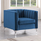 Ensemble canapé et fauteuil Morden Fort Modern 2 pièces en velours gris hollandais, pieds en fer