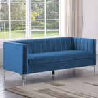 Ensemble canapé et fauteuil Morden Fort Modern 2 pièces en velours gris hollandais, pieds en fer