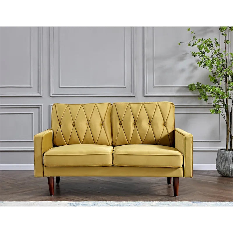 Canapé deux places Feemster 57,5 ​​pouces de large en velours capitonné