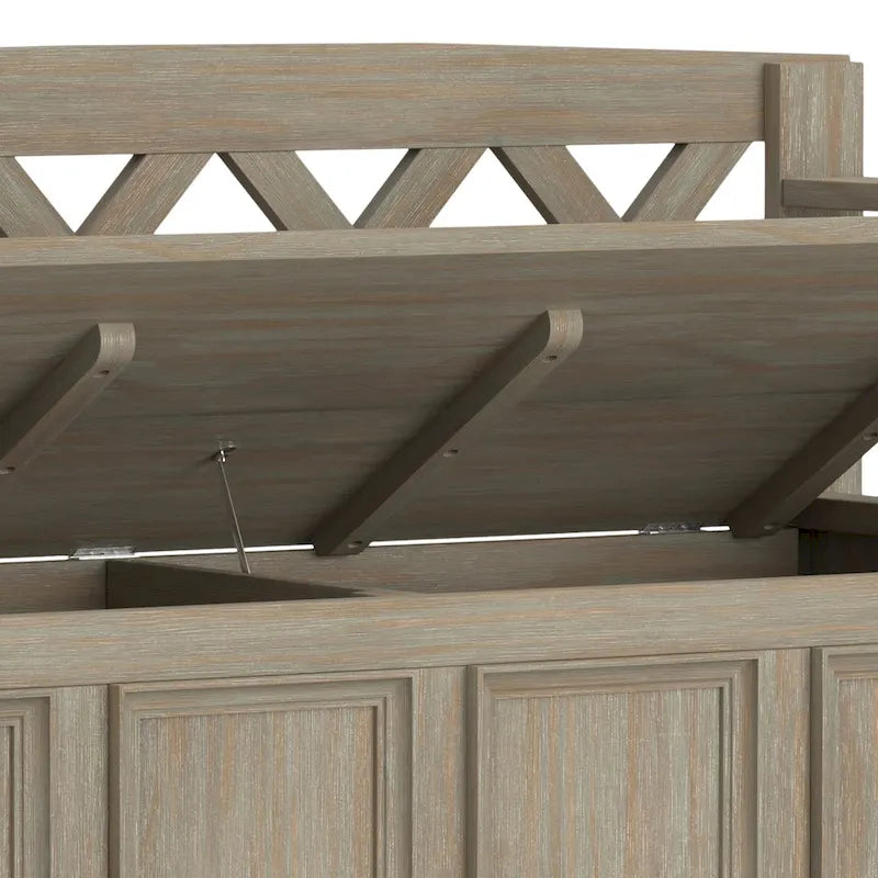 Banc d'entrée transitionnel en bois massif WYNDENHALL Halifax de 122 cm de large - 122 cm de large