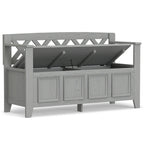 Banc d'entrée transitionnel en bois massif WYNDENHALL Halifax de 122 cm de large - 122 cm de large