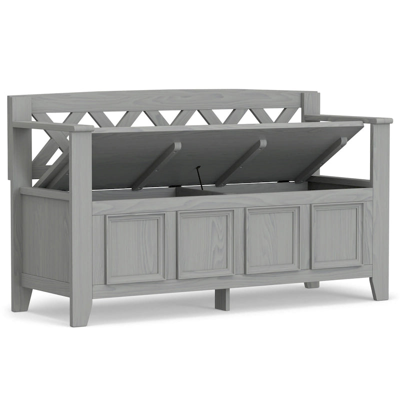 Banc d'entrée transitionnel en bois massif WYNDENHALL Halifax de 122 cm de large - 122 cm de large