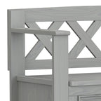 Banc d'entrée transitionnel en bois massif WYNDENHALL Halifax de 122 cm de large - 122 cm de large