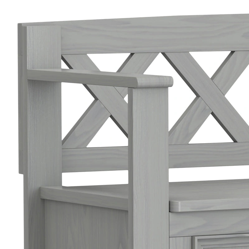 Banc d'entrée transitionnel en bois massif WYNDENHALL Halifax de 122 cm de large - 122 cm de large