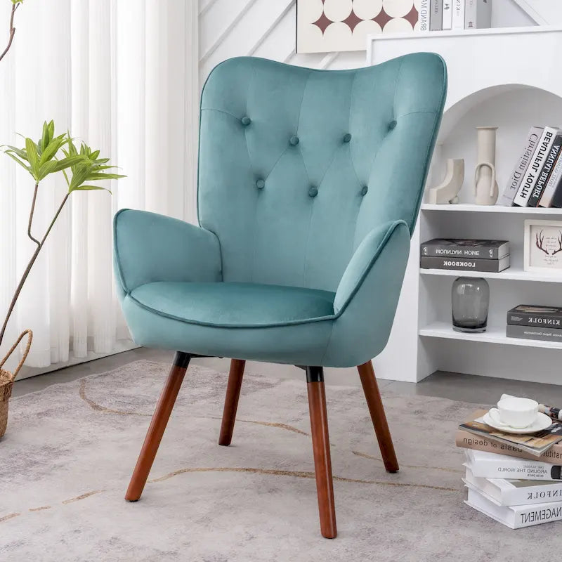 Fauteuil d'appoint Kreedence 26,38 W en microfibre à accoudoirs évasés