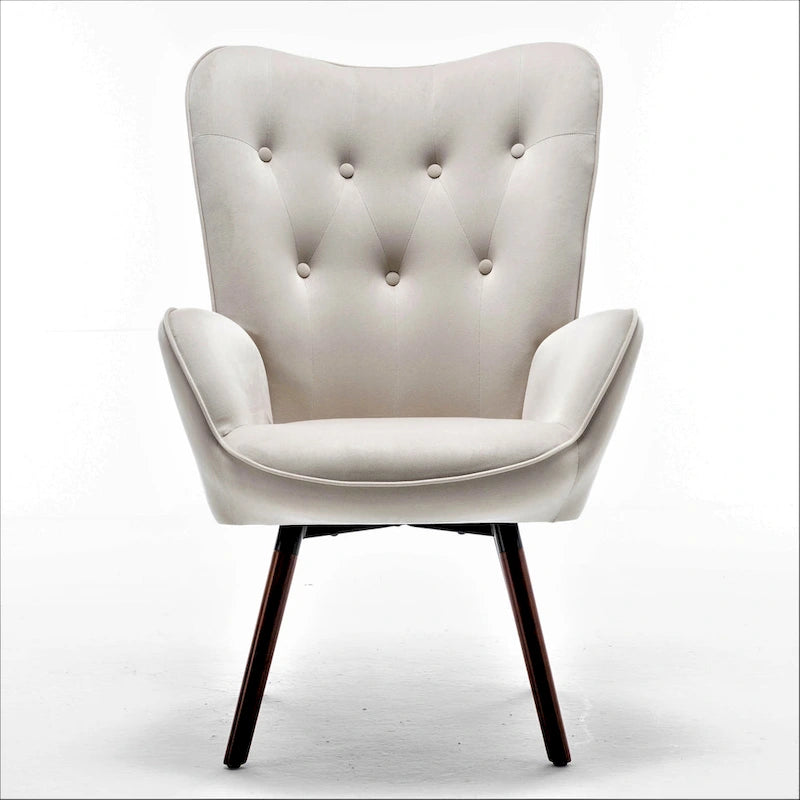 Fauteuil d'appoint Kreedence 26,38 W en microfibre à accoudoirs évasés