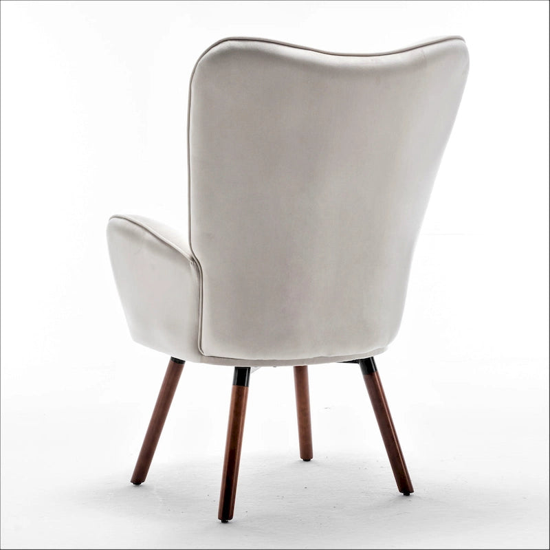 Fauteuil d'appoint Kreedence 26,38 W en microfibre à accoudoirs évasés