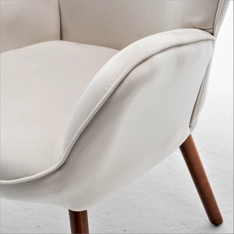 Fauteuil d'appoint Kreedence 26,38 W en microfibre à accoudoirs évasés